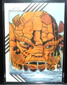2015 MARVEL FLEER RETRO ARTIST SKETCH #D 1/1 SIGNED MATT HEBB ORANGE SWAMP THING - Picture 1 of 2