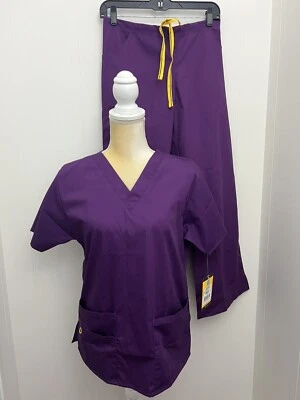Uniforme Médico WonderWink Parte Superior e Inferior Nuevo con Etiquetas Pequeño Púrpura Juego de 2 Piezas Foto 1 de 4