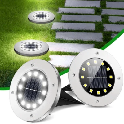 4Stk LED Solarleuchte Bodenstrahler Außen IP65 Gartenleuchten Garten Solarlampen - Bild 1 von 4