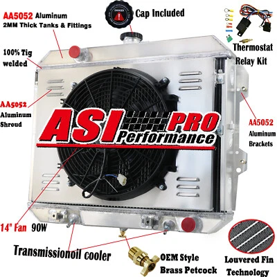 ASI 4 ROW RADIATOR+SHROUD FAN+RELAY For 1981-1983 NISSAN DATSUN 280ZX L28E 2.8L Foto 1 de 4