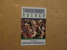 WHL Seattle Thunderbirds Vintage Circa 1993-94 Logo Hockey Pocket Schedule