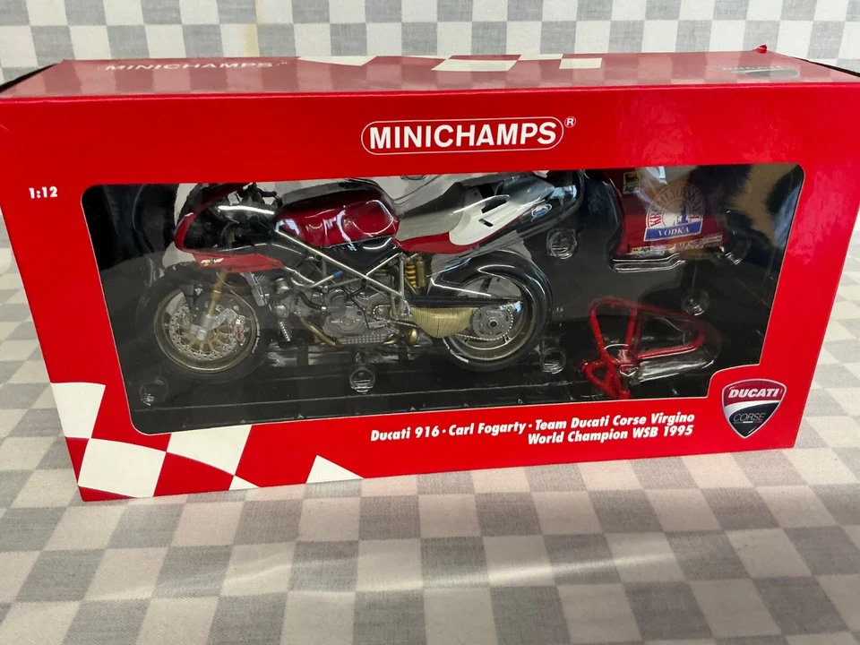 1/12 MINICHAMPS 951201 DUCATI 916 CARL FOGARTY  WORLD CHAMPION WSB 1995 RARE - Image 1 of 4