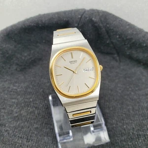 RARE VINTAGE SEIKO 6533-5029 QUARTZ TWO-TONE JAPAN MEN'S WATCH NEW BATTERY - Picture 1 of 10