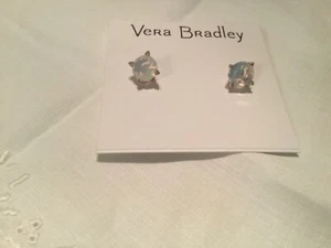 Vera Bradley Ohrstecker roségoldfarben weisser Opal glitzernd NEU - Bild 1 von 4