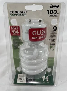 New Feit Electric ECOBULB Soft White 100 Watt 120V GU24 Twist Lock Back - Picture 1 of 2