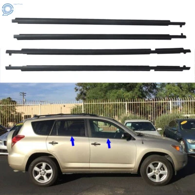 Window Weatherstrip Sweep Belt Outer Molded Set For Toyota RAV4 2006 2007 2008 Foto 1 de 4