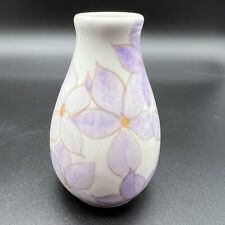 Italian Ceramic Vase Purple Flowers Bud Vase 4” Marked And Numbered