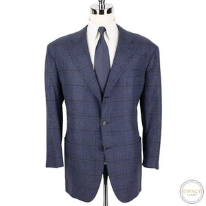 Chaqueta Pkts parche en el codo 100 % cuero cachemir azul marrón Brioni nueva sin etiquetas 50R $6990 - Imagen 1 de 14
