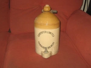 Vintage antique stoneware flagon with tap Cainscross Brewery Carpenter Nr Stroud - Picture 1 of 5