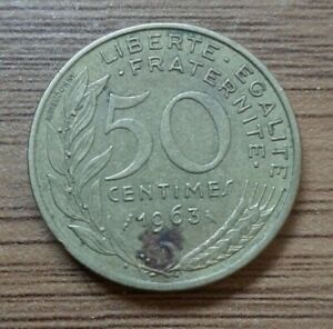 FRANCE ; Pièce 50 centimes 1963 Marianne "col à 4 plis" (#N1993) 