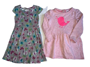 girls lot of 2 dresses Circo Juming Beans long/short sleeve butterfly print sz 5 - Picture 1 of 5
