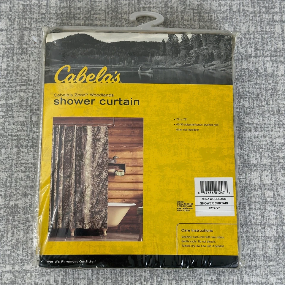 Cabela's "ZONZ WOODLANDS" Tela Camuflaje Cortina de Ducha 72" x 72" ¡NUEVO! Foto 1 de 4