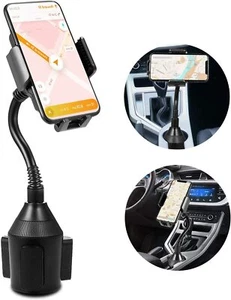 Car Cup Phone Mount Adjustable Gooseneck Holder Cradle for Android iPhone Phone - Picture 1 of 12