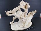 Roman Gladiator Riding Falling Horse Sculpture Statue by A. Santini - DEP, Italy
