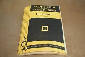 Vintage 1945 Auditorium Collection of Harms Choruses for 4 Part Male Voices - Picture 1 of 4