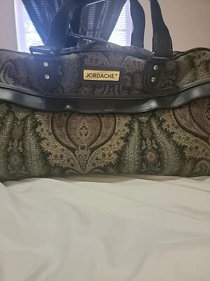 Bolsa de lona de viaje para pasar la noche Jordache vintage tapiz floral Foto 1 de 4