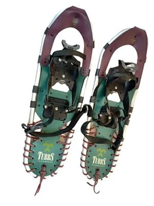 Tubbs 25" x 8" Snowshoes Aluminum Frame Green Nylon Straps Metal Cleats Outdoor - Picture 1 of 11