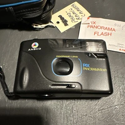 Ansco Pix Panorama Flash 35mm Film Camera With Built-in-Flash And Case - Image 1 of 4