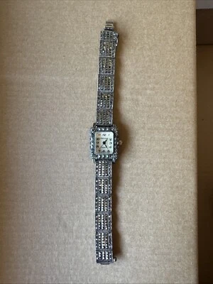 Reloj de pulsera JUDITH JACK PLATA ESTERLINA VINTAGE - Necesita batería - 6 pulgadas de largo Foto 1 de 4