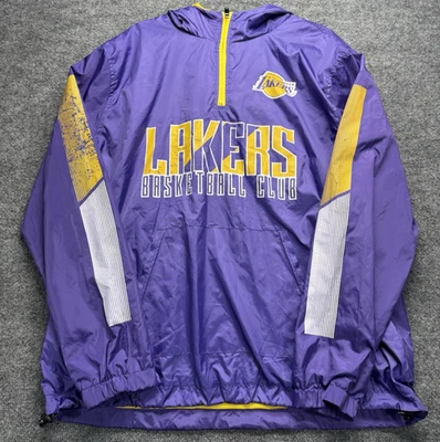 Chaqueta con Capucha Pullover Rompevientos Baloncesto Vintage Lakers Talla L NBA Púrpura Foto 1 de 4