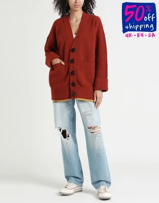 RRP €1325 DSQUARED2 Cardigan Size S Wool Blend Pockets Y-Neck Made in Italy - Image 1 of 4