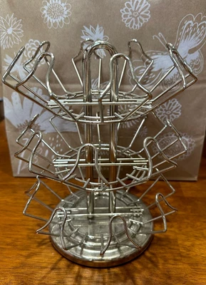 Soporte de encimera de carrusel giratorio cromado K-Cup 24 cápsulas Foto 1 de 2