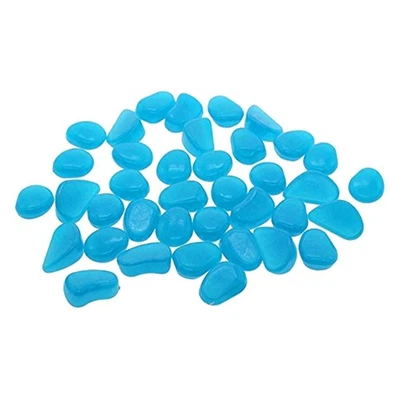 100 piezas piedras luminiscentes coloridas que brillan en guijarros oscuros para decoración de pecera Foto 1 de 4
