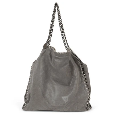 72235 auth STELLA MCCARTNEY grey Shaggy Deer FALABELLA LARGE Tote Bag - Image 1 of 4