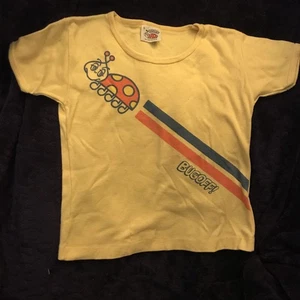 BUGOFF!, Belk Brand, Graphic Tee, Ladybug, Yellow, W/stripes, Sz 6, Child’s - Picture 1 of 8
