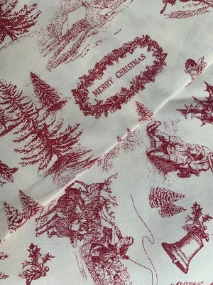 Brother Sister Design Studio MISC CHRISTMAS Red Victorian Toile Quilt FABRIC 2Y - Image 1 of 4