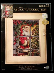 NEU Zuckerstange Santa Kreuzstich Set Abmessungen Gold Kollektion 12x16 Weihnachten - Bild 1 von 3