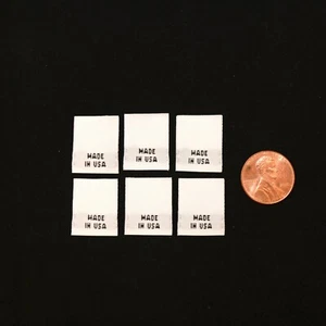 500 pcs WOVEN GARMENT SEWING LABELS "MADE IN USA" in White, Free Shipping@USA - Picture 1 of 5