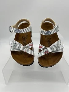 Adorable Kids' Striped Sandals with Cute Cartoon Design Size 8C - Picture 1 of 1