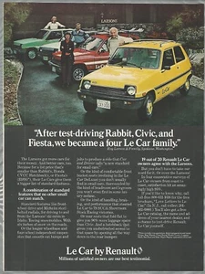 1979 RENAULT Le CAR advertisement, Four Le Car family, Renault print ad - Imagen 1 de 3