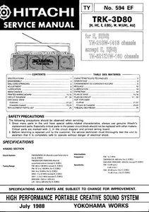 Service Manual-Anleitung für Hitachi TRK-3D80 - Bild 1 von 1