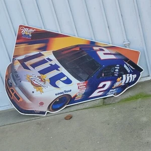 1997 Miller Lite Racing Rusty Wallace Ford Mustang Metal Sign About 25"× 40" - Picture 1 of 5