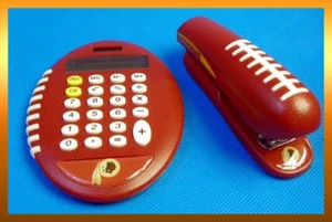 Pro Grip NFL Washington REDSKINS Football Stapler & Solar Calculator DESKTOP Set - Picture 1 of 1