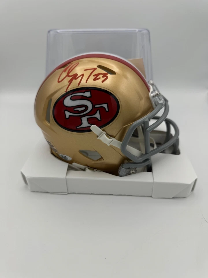 Christian McCaffrey Signed San Francisco 49ers T/B Mini Helmet COA/Holo - Image 1 of 1