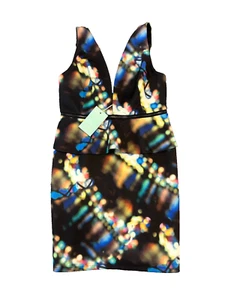 JOVANNA US 6 Multicolor Sleeveless Party Dress NWT 92% Polyester Spandex - Picture 1 of 9