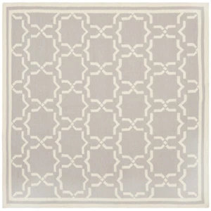 SAFAVIEH Dhurries DHU545G Handwoven Grey / Ivory Rug - Picture 1 of 25