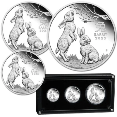 Australia - Lunar III - 2023 Rabbit - Original Proof set 3,5 oz with box - Immagine 1 di 4