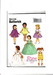 Butterick B6336 Sewing Pattern 18 in Doll Dress hat coat jumpe Uncut FF Complete - Picture 1 of 2