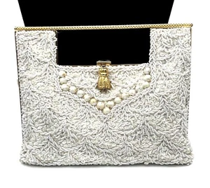 BOLSO DE COLECCIÓN VIVANT SARNE Italiano Cuentas de Vidrio y Lentejuelas HECHO A MANO Noche Nupcial BOLSO MONEDERO - Imagen 1 de 8
