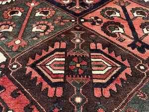 7x10 ANTIQUE ORIENTAL RUG HAND-KNOTTED handmade geometric tribal VINTAGE 6x9 7x9 - Picture 1 of 19