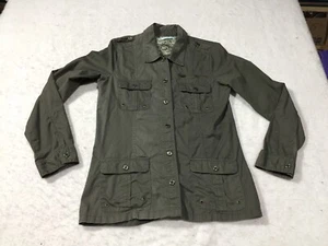 Maurices Button-Up Jacket Womens M Medium Green Long Sleeve Pockets Collared - Picture 1 of 12