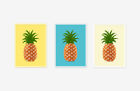 3 Pineapple Art Prints Small Contemporary Modern Kitchen Fruit Posters AT ART035