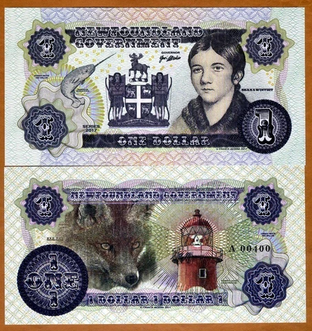 NEWFOUNDLAND $1 Dollar 2017 Shanawdithit Prefix A - FANTASY Banknote Cover