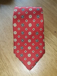 Krawatte 100% Seide Rot Beige - Bild 1 von 2