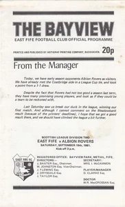 East Fife v Albion Rovers 1981/2 (19 Sep) - Picture 1 of 1