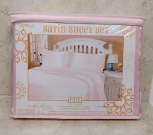 Satin Sheet Set Full Size Pink 4 Piece 100% Polyester New - Picture 1 of 13
